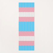 Funky Boho Streep Abstracte Transgender Pride Flag Yogamat (Voorkant)