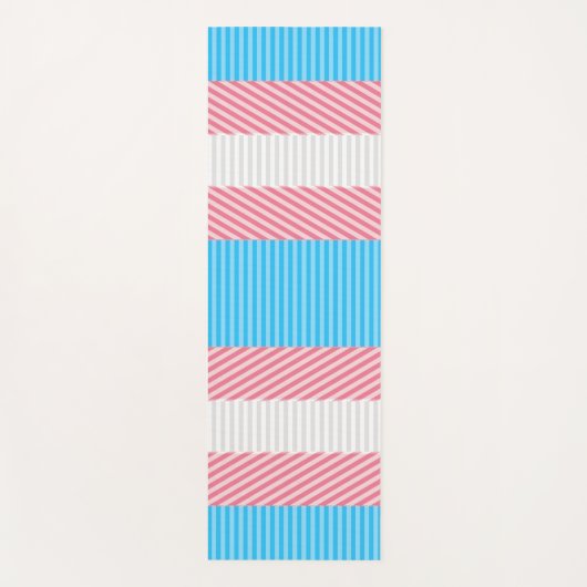 Funky Boho Streep Abstracte Transgender Pride Flag Yogamat (Voorkant)