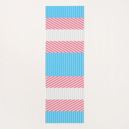Funky Boho Streep Abstracte Transgender Pride Flag Yogamat (Achterkant)