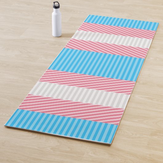 Funky Boho Streep Abstracte Transgender Pride Flag Yogamat (In situ)