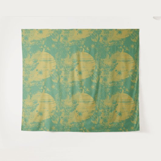 Funky Boho Zine Style Print Pattern Muur Afbeeldin Wandkleed (Voorkant (horizontaal))