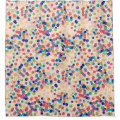 Funky Bokeh Stippen pastel roze kleurrijk Douchegordijn (Voorkant)