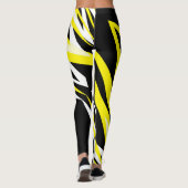 Funky Bold Abstract Art Black Yellow White Leggings (Achterkant)