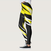 Funky Bold Abstract Art Black Yellow White Leggings (Links)
