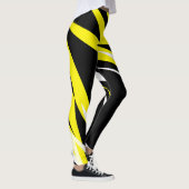 Funky Bold Abstract Art Black Yellow White Leggings (Rechts)