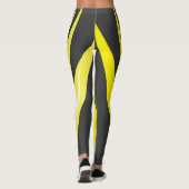 Funky Bold Abstracte Kunstskool Geel Wit  Leggings (Achterkant)