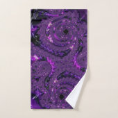 Funky Bold Boho Paarse Digitale Abstracte Fractal Bad Handdoek (Handdoek)