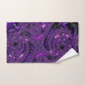 Funky Bold Boho Paarse Digitale Abstracte Fractal Bad Handdoek (Handdoek)