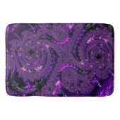 Funky Bold Boho Paarse Digitale Abstracte Fractal Badmat (Voorkant)