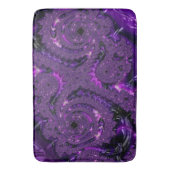 Funky Bold Boho Paarse Digitale Abstracte Fractal Badmat (Voorkant Verticaal)