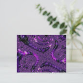 Funky Bold Boho Paarse Digitale Abstracte Fractal Briefkaart (Staand voorkant)