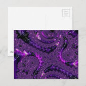 Funky Bold Boho Paarse Digitale Abstracte Fractal Briefkaart (Voorkant / Achterkant)