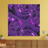 Funky Bold Boho Paarse Digitale Abstracte Fractal Canvas Afdruk (Insitu (Woonkamer))