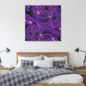 Funky Bold Boho Paarse Digitale Abstracte Fractal Canvas Afdruk (Insitu (Slaapkamer))