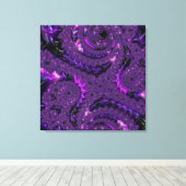 Funky Bold Boho Paarse Digitale Abstracte Fractal Canvas Afdruk (Insitu (Houten vloer))