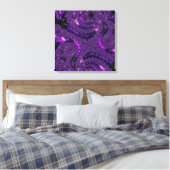 Funky Bold Boho Paarse Digitale Abstracte Fractal Canvas Afdruk (Insitu (Slaapkamer))