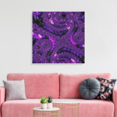 Funky Bold Boho Paarse Digitale Abstracte Fractal Canvas Afdruk (Insitu (Woonkamer))