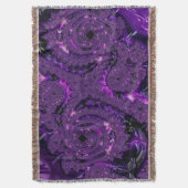 Funky Bold Boho Paarse Digitale Abstracte Fractal Deken (Voorkant Verticaal)