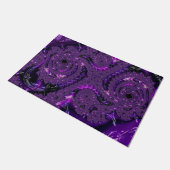 Funky Bold Boho Paarse Digitale Abstracte Fractal Deurmat (Schuin)