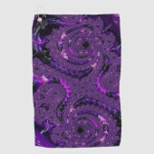 Funky Bold Boho Paarse Digitale Abstracte Fractal Golfhanddoek (Voorkant)