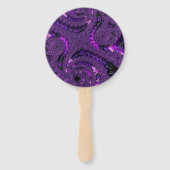 Funky Bold Boho Paarse Digitale Abstracte Fractal Handwaaier (Achterkant)