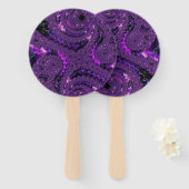 Funky Bold Boho Paarse Digitale Abstracte Fractal Handwaaier (Voorkant en achterkant)