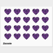 Funky Bold Boho Paarse Digitale Abstracte Fractal Hart Sticker (Vel)