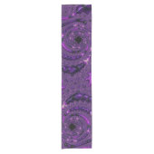 Funky Bold Boho Paarse Digitale Abstracte Fractal Korte Tafelloper (Voorkant)