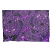 Funky Bold Boho Paarse Digitale Abstracte Fractal Kussensloop (Voorkant)