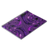 Funky Bold Boho Paarse Digitale Abstracte Fractal Notitieboek (Linkerzijde)