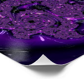 Funky Bold Boho Paarse Digitale Abstracte Fractal Perfect Poster (Hoek)