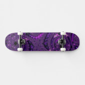 Funky Bold Boho Paarse Digitale Abstracte Fractal Persoonlijk Skateboard (Horizontaal)