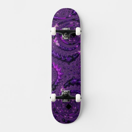 Funky Bold Boho Paarse Digitale Abstracte Fractal Persoonlijk Skateboard (Voorkant)