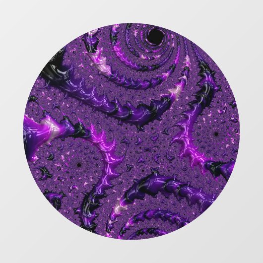 Funky Bold Boho Paarse Digitale Abstracte Fractal Raamsticker (Vel)