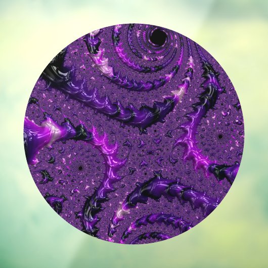 Funky Bold Boho Paarse Digitale Abstracte Fractal Raamsticker (Vel 3)