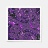Funky Bold Boho Paarse Digitale Abstracte Fractal Servet (Voorkant)