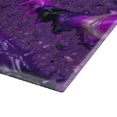 Funky Bold Boho Paarse Digitale Abstracte Fractal Snijplank (Hoek)