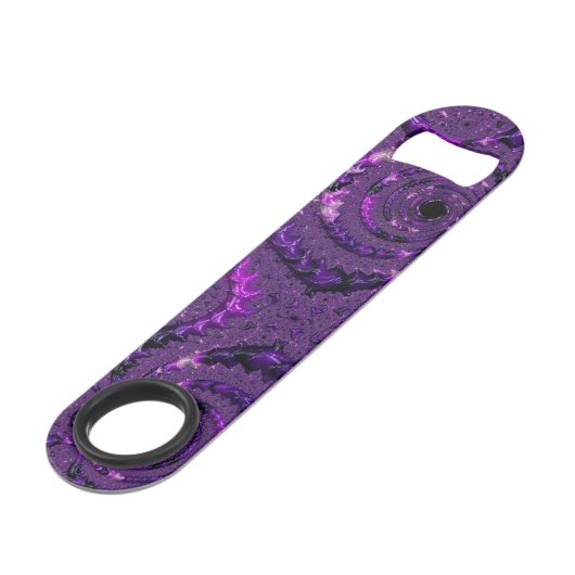 Funky Bold Boho Paarse Digitale Abstracte Fractal Speed Flessenopener (Achterkant Gekanteld)