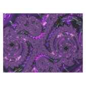 Funky Bold Boho Paarse Digitale Abstracte Fractal Tafelkleed (Voorkant (Horizontaal))