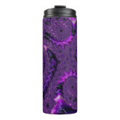 Funky Bold Boho Paarse Digitale Abstracte Fractal Thermosbeker (Voorkant)