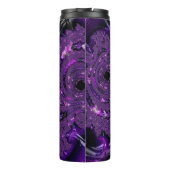 Funky Bold Boho Paarse Digitale Abstracte Fractal Thermosbeker (Achterkant)