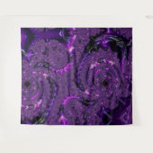 Funky Bold Boho Paarse Digitale Abstracte Fractal Wandkleed (Voorkant (horizontaal))