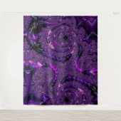 Funky Bold Boho Paarse Digitale Abstracte Fractal Wandkleed (Voorkant)