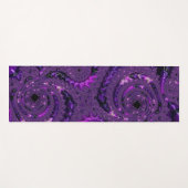 Funky Bold Boho Paarse Digitale Abstracte Fractal Yogamat (Voorkant (horizontaal))