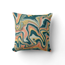 Funky Bold Colorful Artsy Marble Swirl Ebru