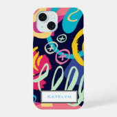 Funky Bold Graffiti - Patroonmonogram iPhone 15 Case (Achterkant)