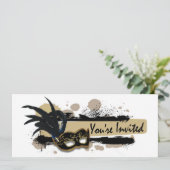 Funky Bold Grunge Masquerade Party - Uitnodiging (Staand voorkant)