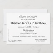 Funky Bold Grunge Splatter Birthday Party (aqua) Kaart (Achterkant)