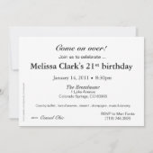 Funky Bold Grunge Splatter Birthday Party (blauw) Kaart (Achterkant)