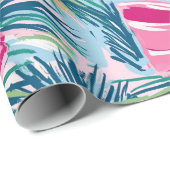 Funky Bow Pink Christmas Bow Pattern Cadeaupapier (Rol Hoek)